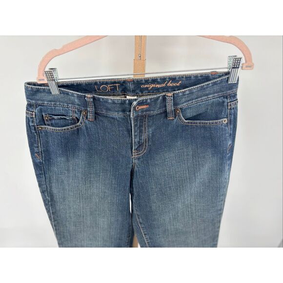 Loft Womens Original Boot Cut Jeans Size 10P Dark Wash Cotton Blend NWT FLAW - Picture 7 of 10